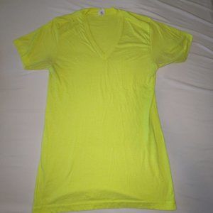 American Apparel Neon 50 / 50 V neck - Unisex Size small - Color Yellow Neon